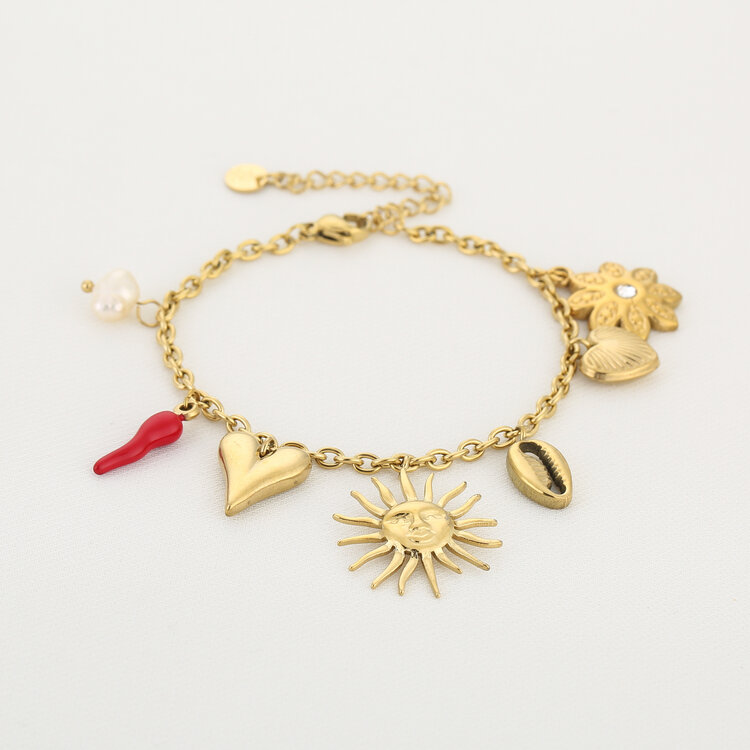 Gold Seraphim Mixed Charm Bracelet