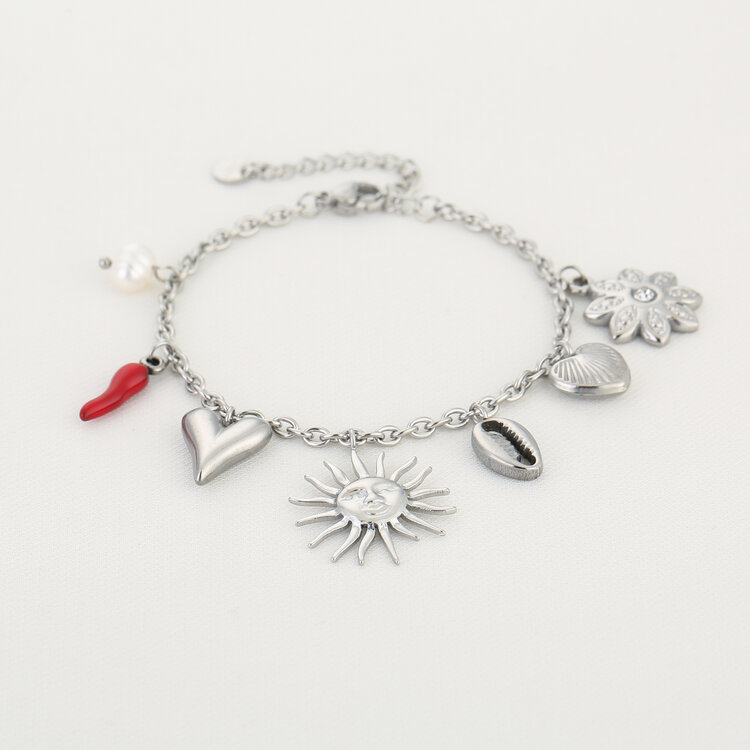 Silver Seraphim Mixed Charm Bracelet