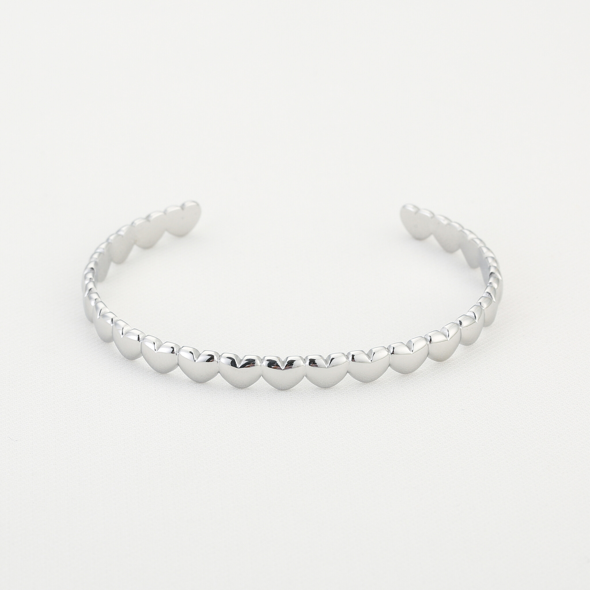 Silver Hearts Bangle Bracelet - Hello My Love