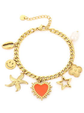 Gold Starry Mixed Charm Bracelet