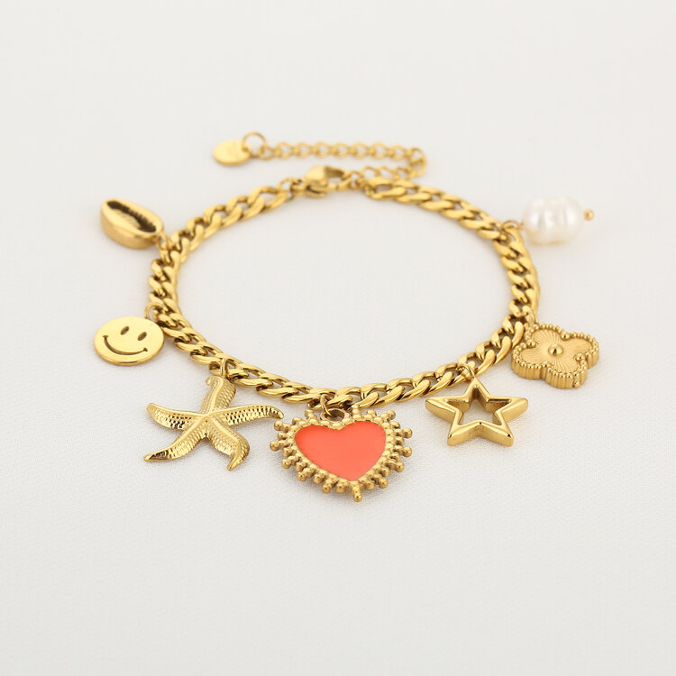 Gold Starry Mixed Charm Bracelet