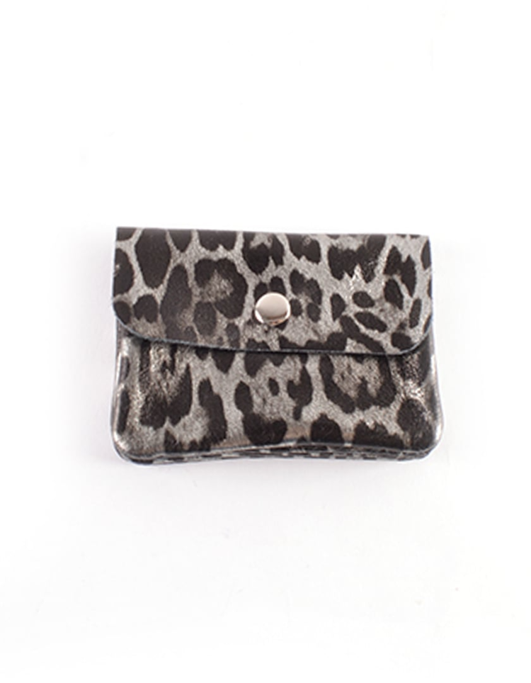 Noelle Leopard Wallet / Grey