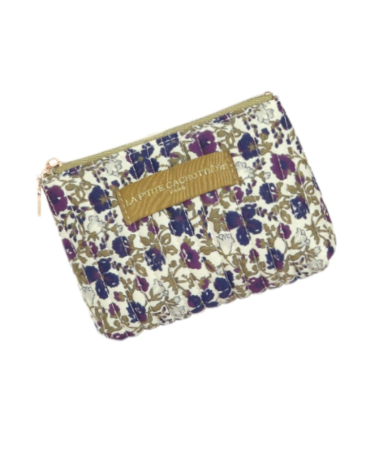 Ava Small Flower Wallet Pouch / Olive Purple