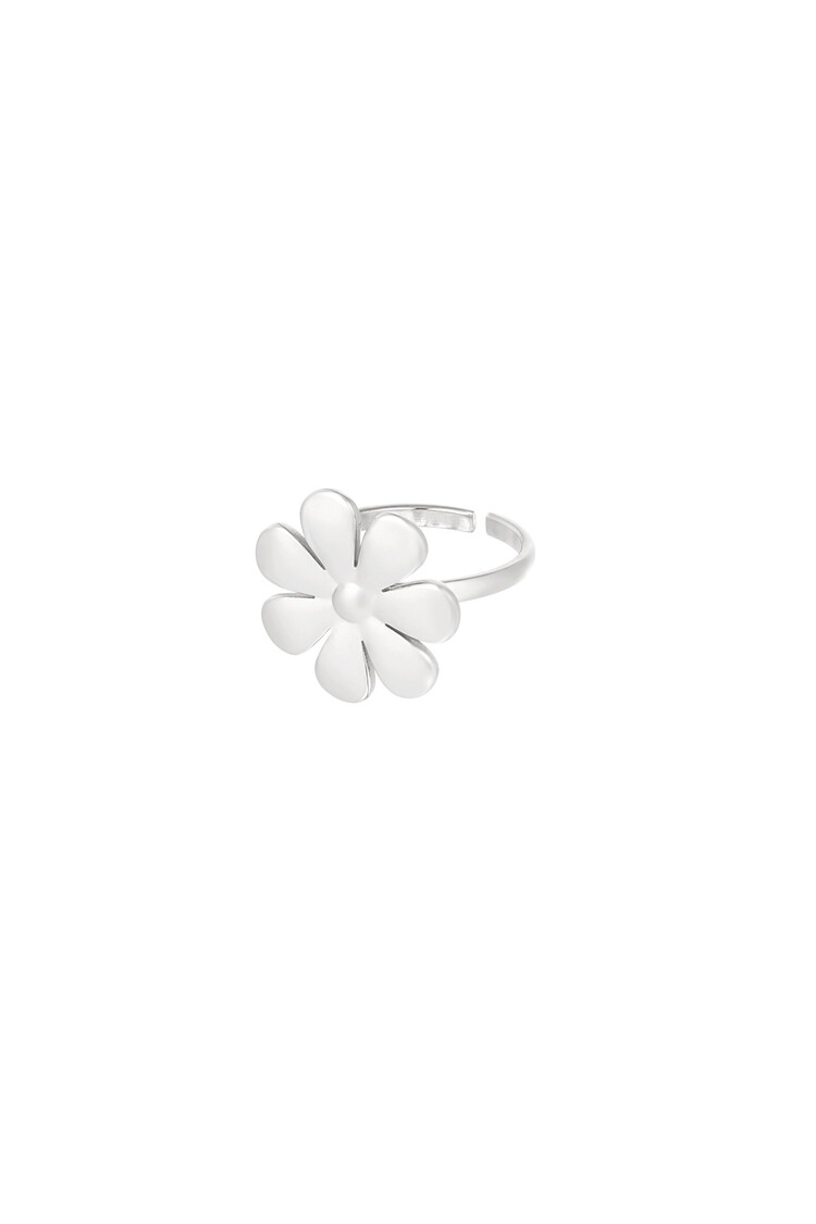 Silver Flower Blossom Ring
