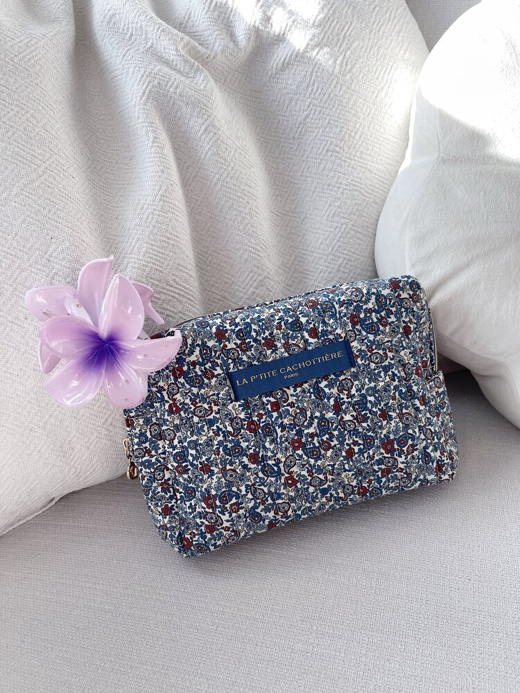 Marly Flower Toiletry Bag / Denim Blue (Medium)