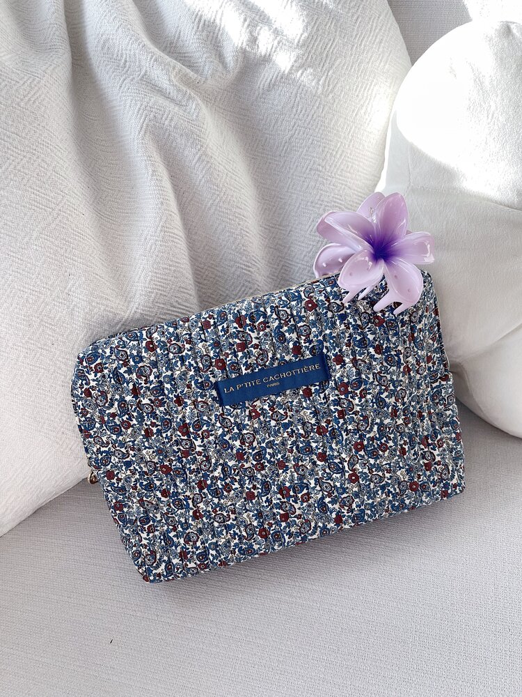 Marly Flower Toiletry Bag / Denim Blue (Large)
