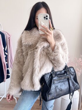 Maia Faux Fur Coat / Taupe