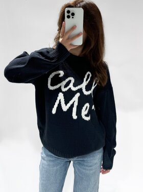 Call Me Knit Sweater / Navy Blue