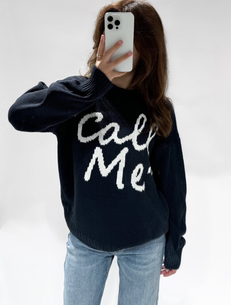 Call Me Knit Sweater / Navy Blue