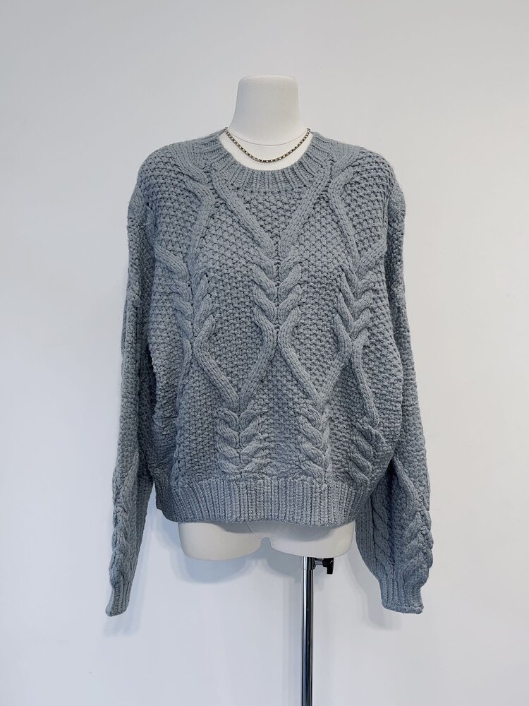 Yona Oversized Knit Sweater / Grey
