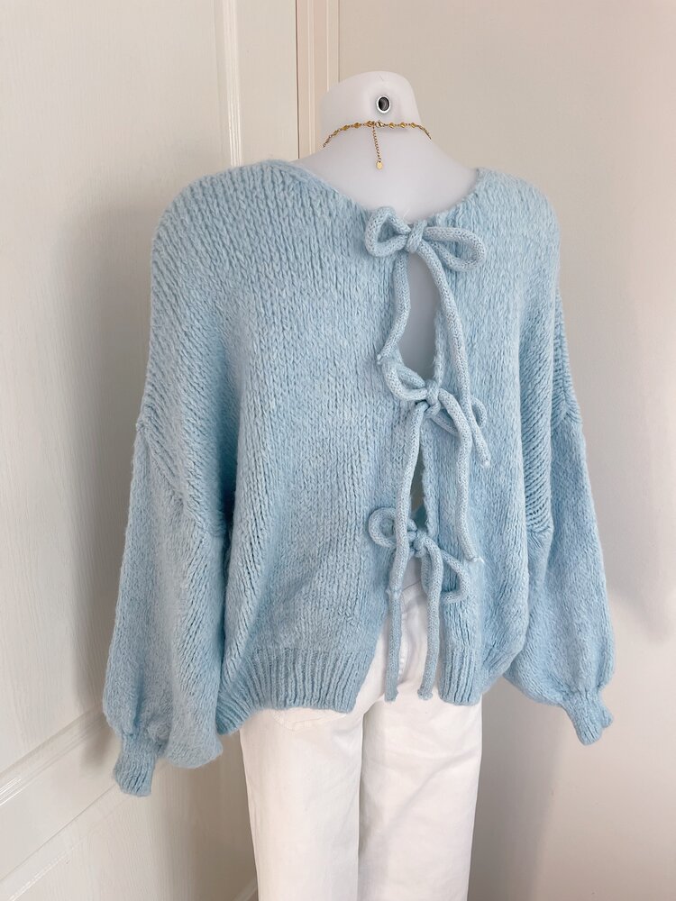 Nimi Bow Knit Sweater / Blue