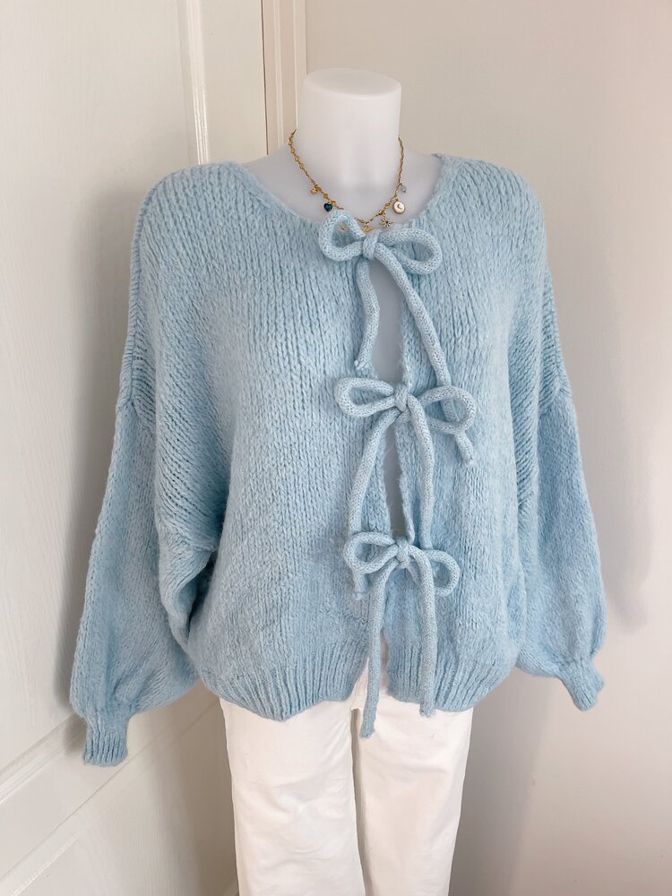 Nimi Bow Knit Sweater / Blue