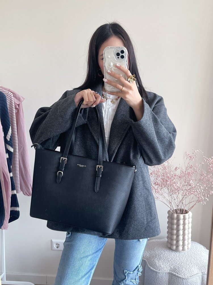 Flora Basic Shoulder Bag / Camel & Silver