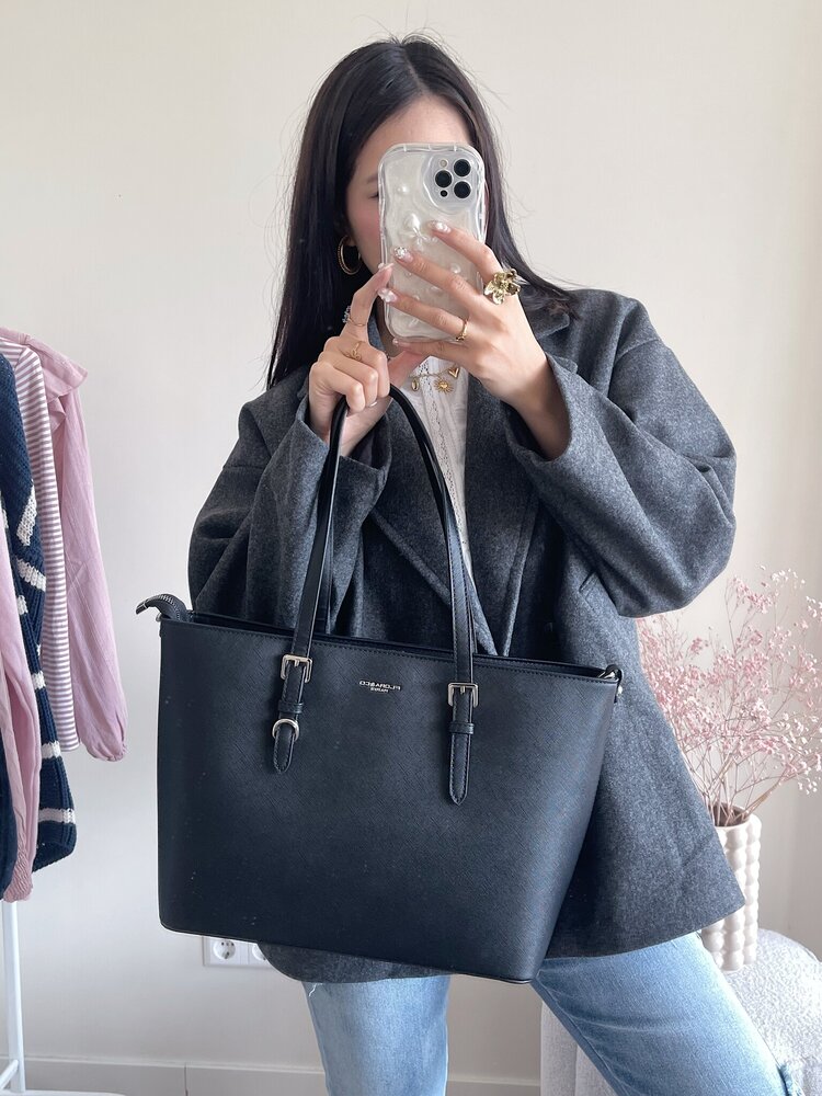 Flora Basic Shoulder Bag / Camel & Silver