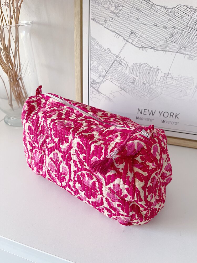 Bali Flower Pouch / Red Pink (L)