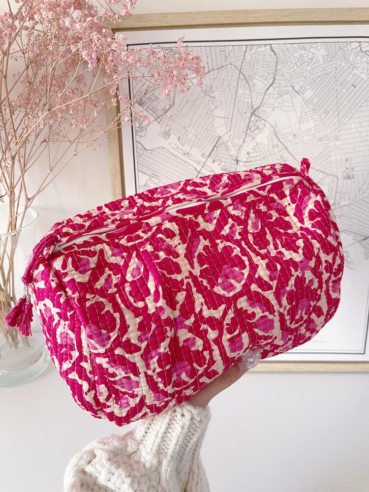 Bali Flower Pouch / Red Pink (L)