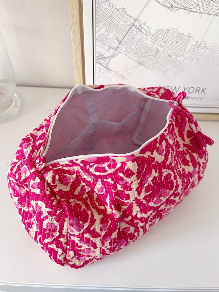 Bali Flower Pouch / Red Pink (L)