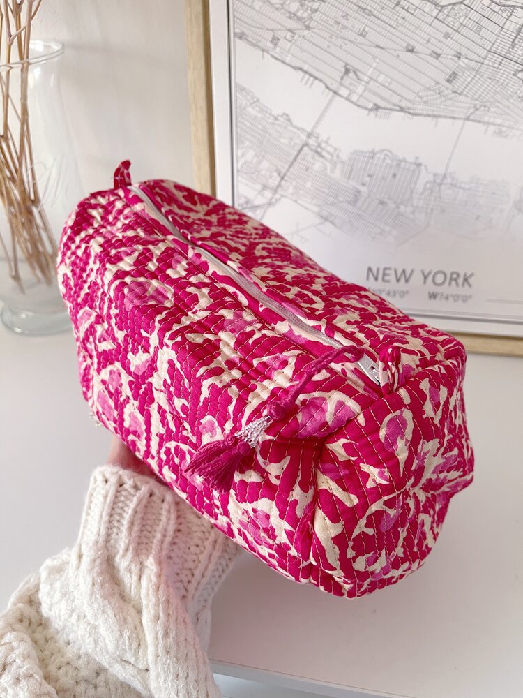 Bali Flower Pouch / Red Pink (L)