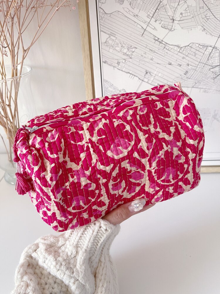 Bali Flower Pouch / Red Pink (M)