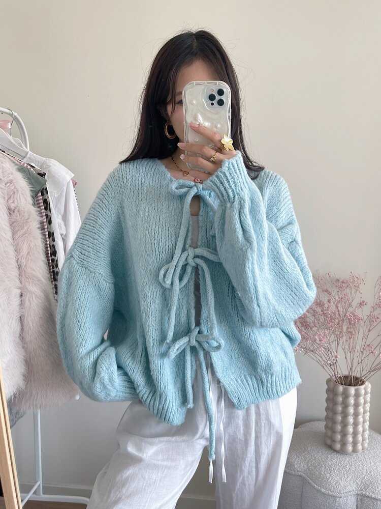 Nimi Bow Knit Sweater / Blue