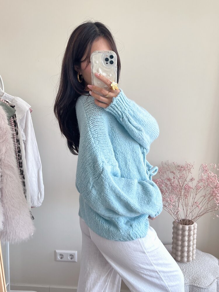 Nimi Bow Knit Sweater / Blue