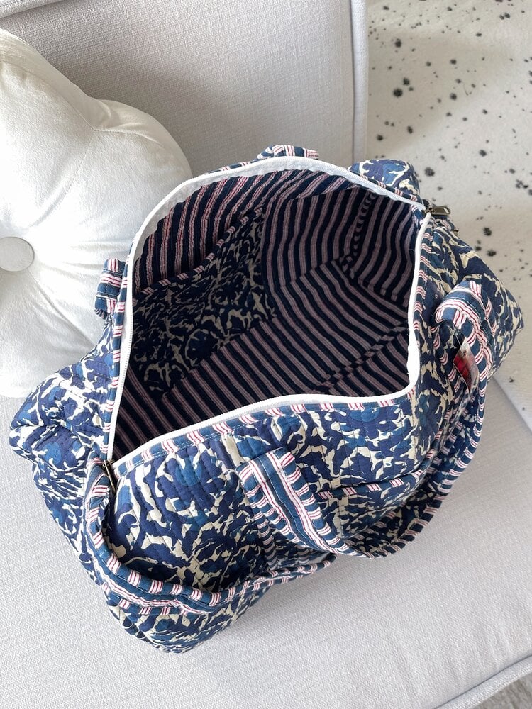 Yasmina Flower Travel Bag / Navy Blue