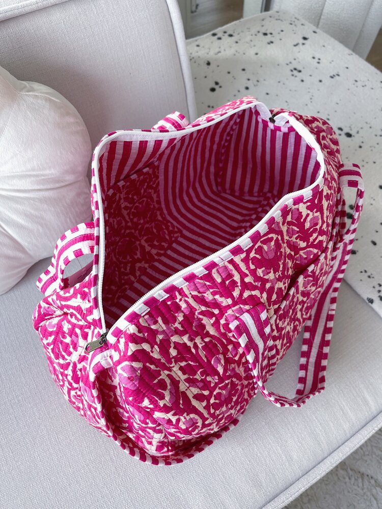 Yasmina Flower Travel Bag / Red Pink