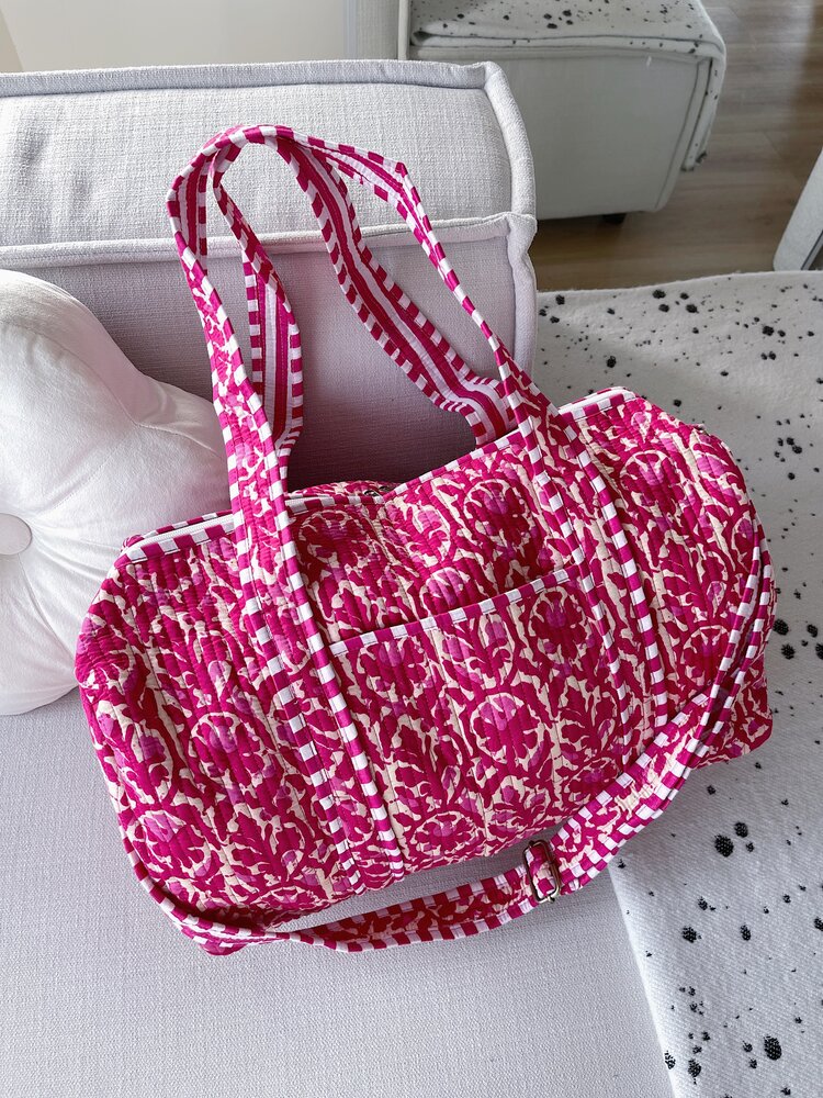 Yasmina Flower Travel Bag / Red Pink