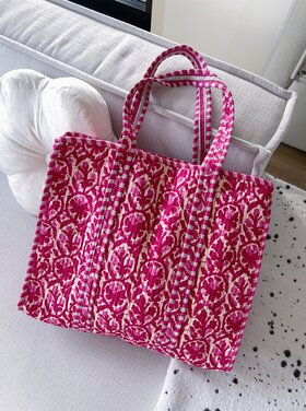 Macie Flower Shopper Bag / Red Pink