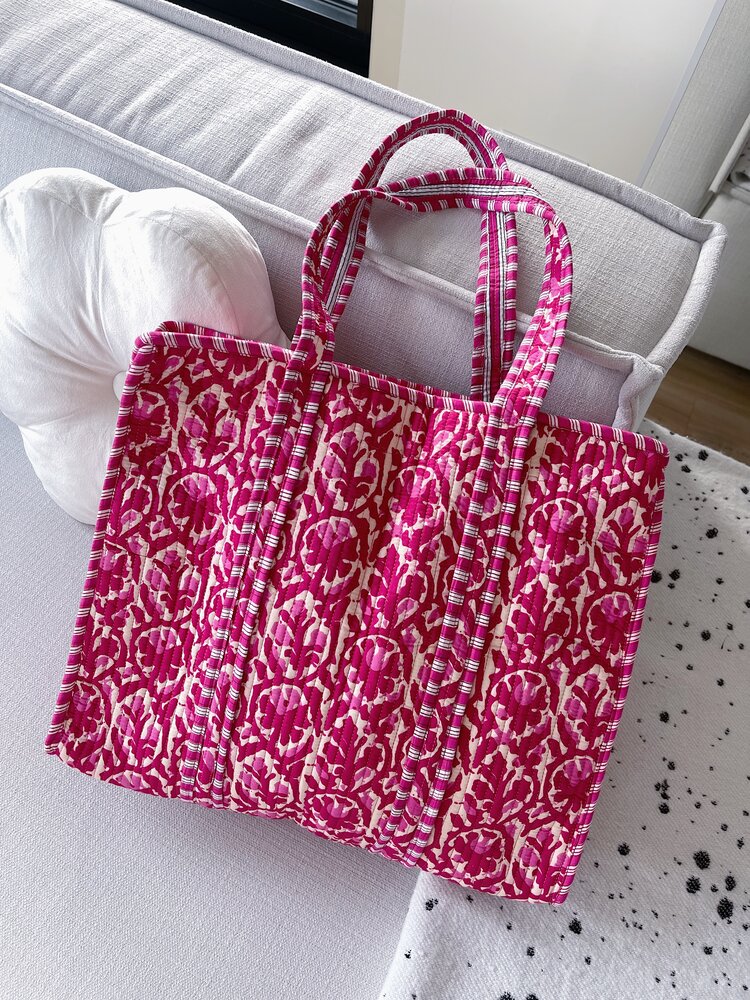 Macie Flower Shopper Bag / Red Pink
