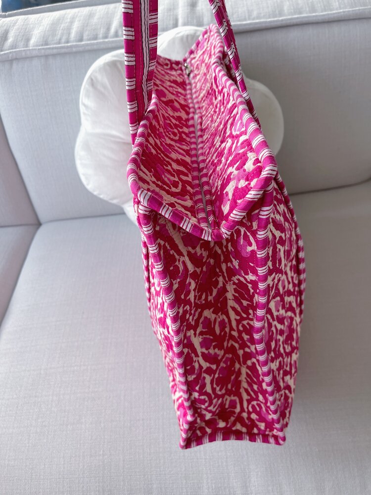 Macie Flower Shopper Bag / Red Pink