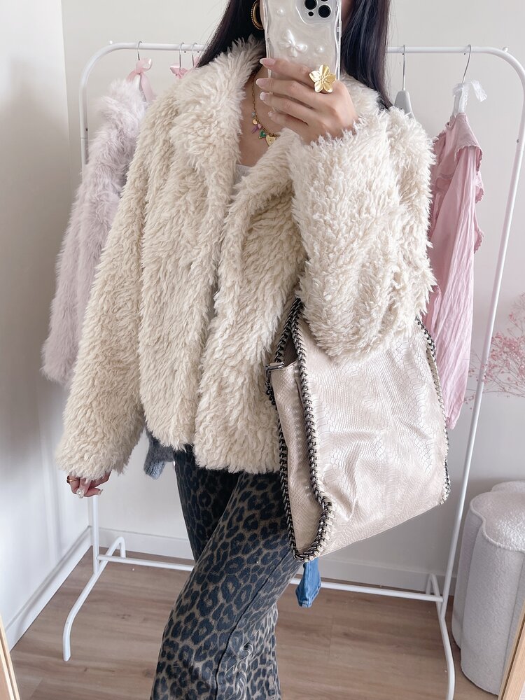 Emerie Furry Coat / Beige