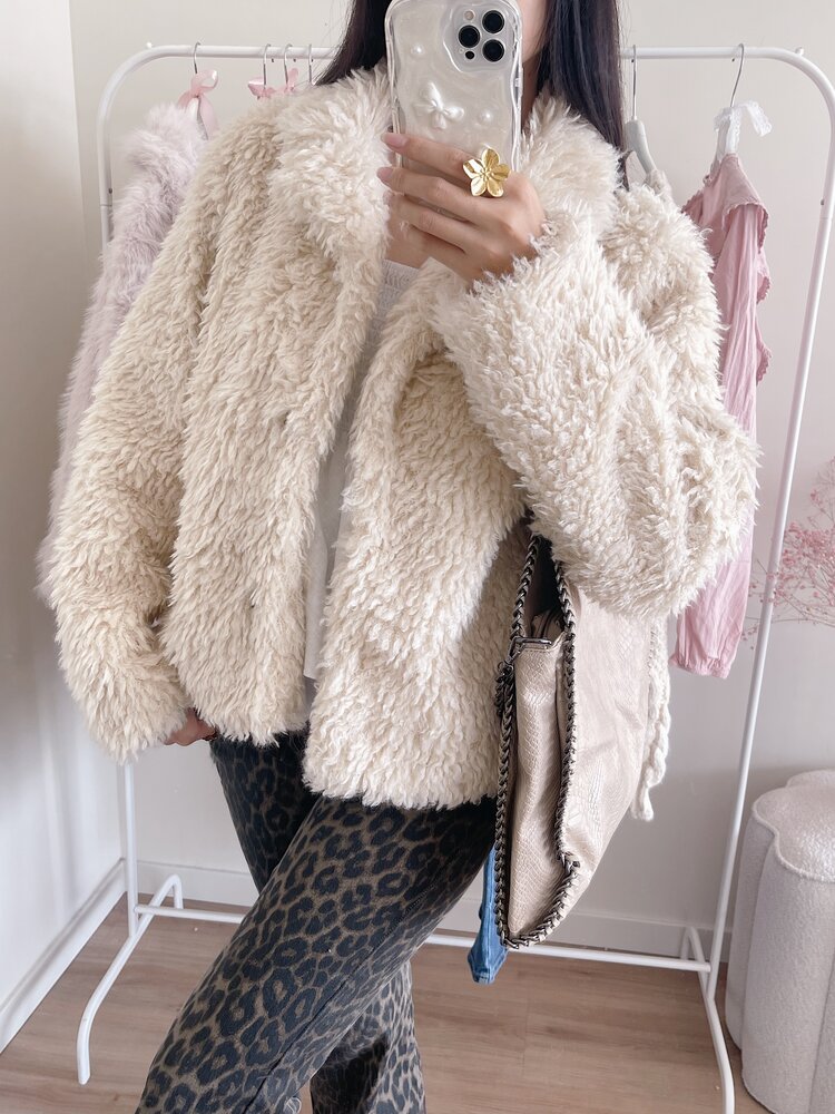 Emerie Furry Coat / Beige