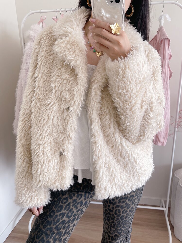 Emerie Furry Coat / Beige