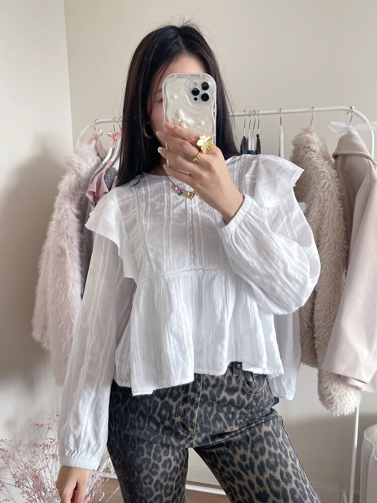 Salina Embroidered Blouse / White