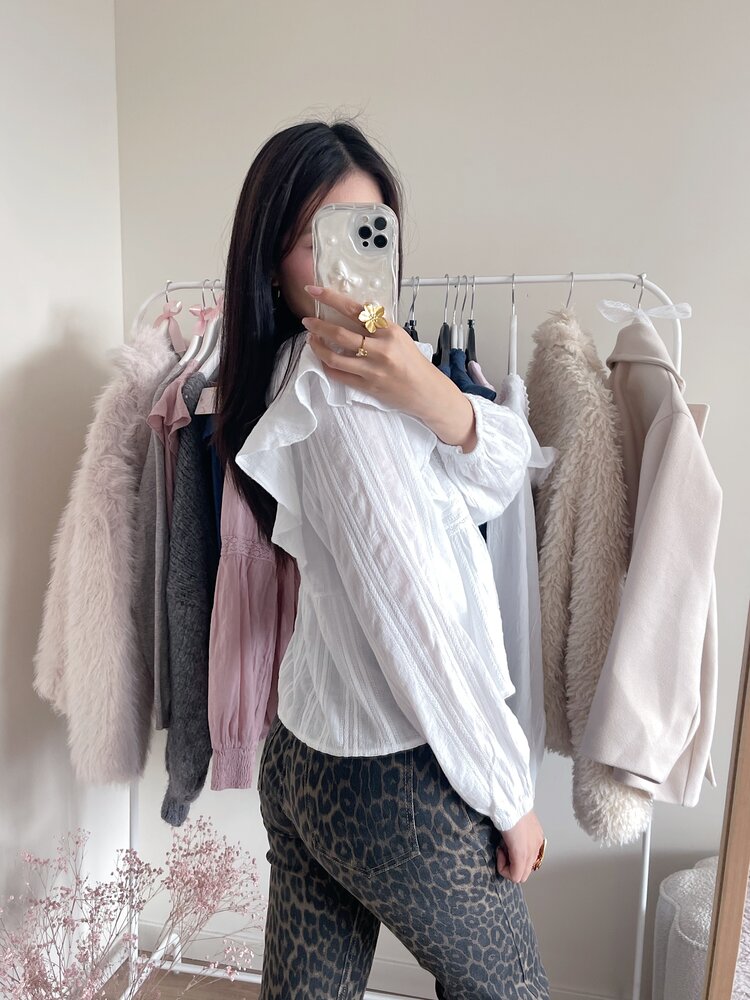 Salina Embroidered Blouse / White