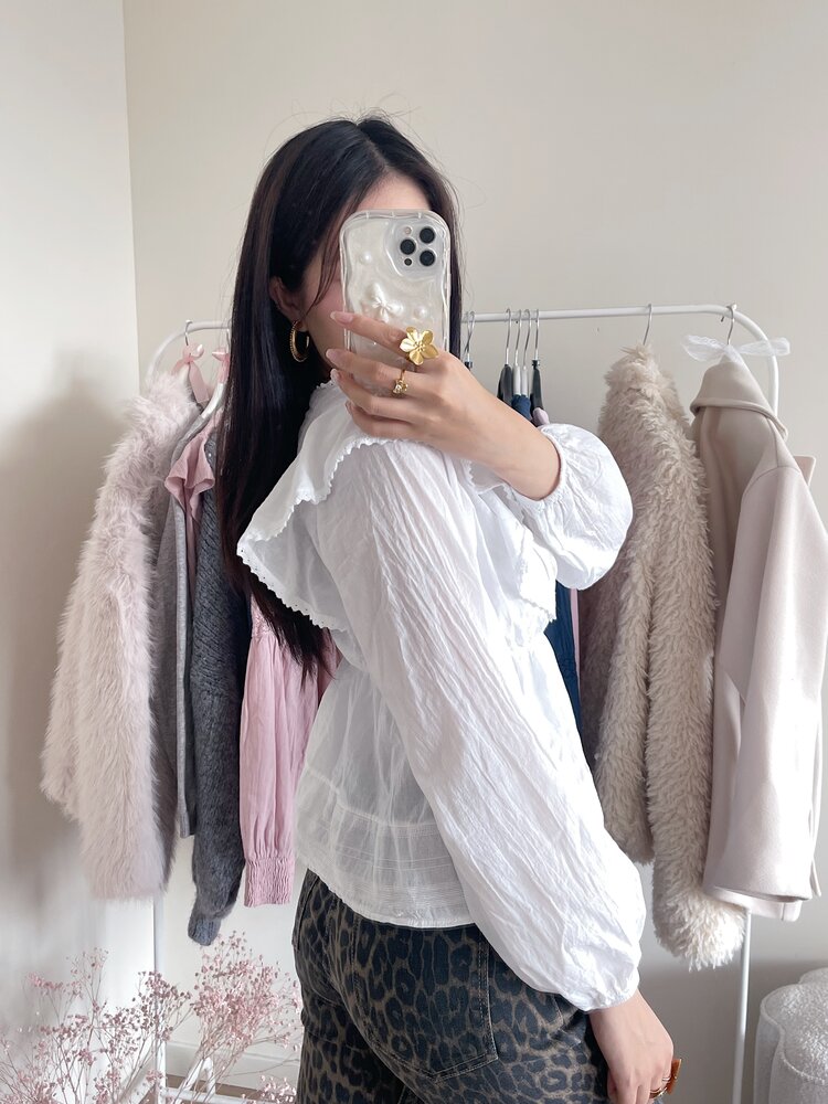 Nayla Embroidered Blouse / White