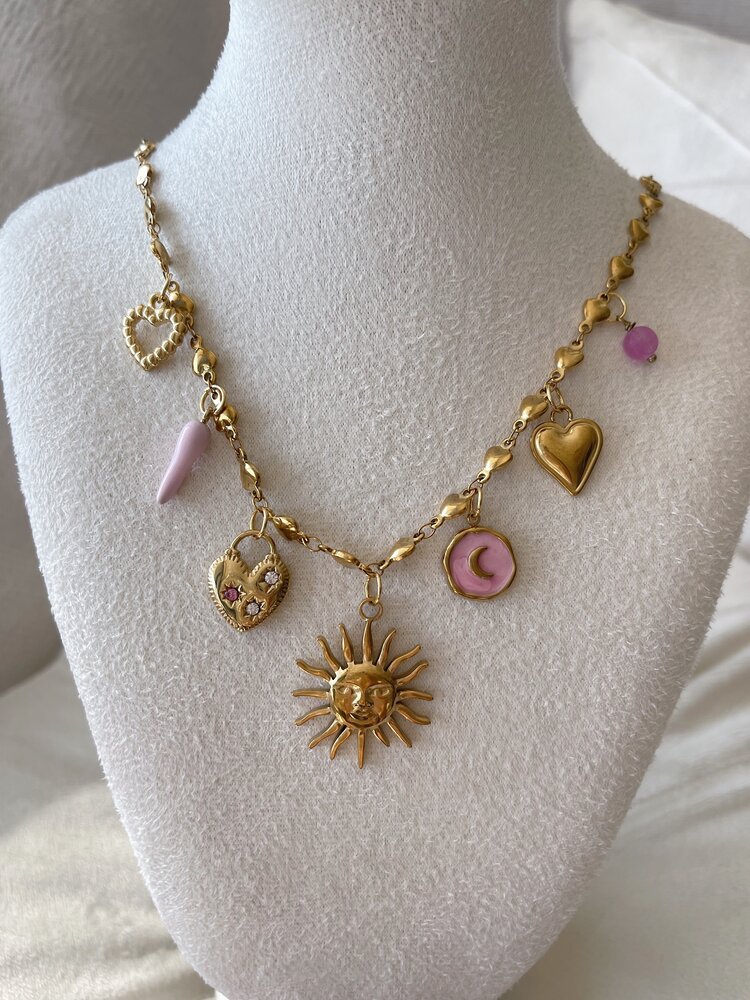 Gold 7 Mixed Charms Necklace / Type B8