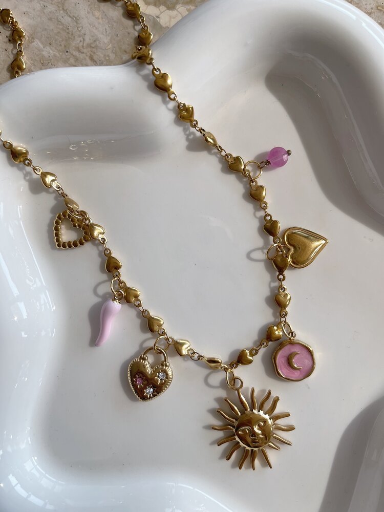 Gold 7 Mixed Charms Necklace / Type B8