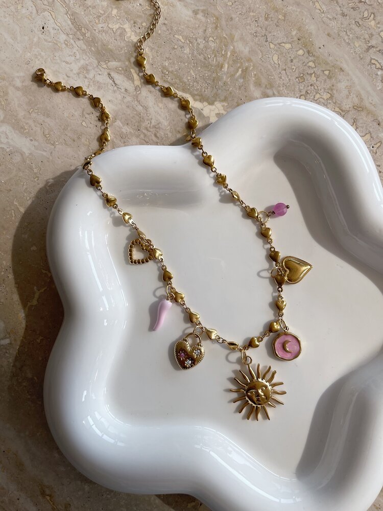 Gold 7 Mixed Charms Necklace / Type B8