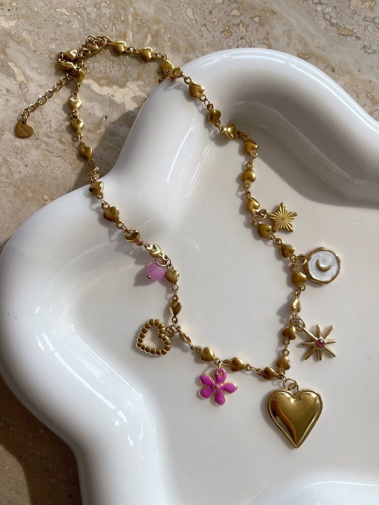 Gold 7 Mixed Charms Necklace / Type B5