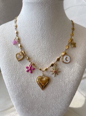 Gold 7 Mixed Charms Necklace / Type B5