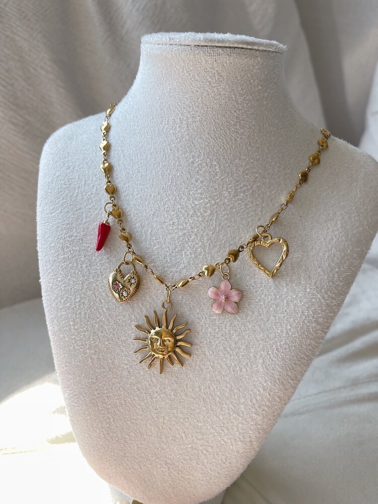 Gold 5 Mixed Charms Necklace / Type A8