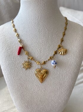 Gold 5 Mixed Charms Necklace / Type B1