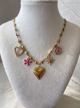 Gold 5 Mixed Charms Necklace / Type B2