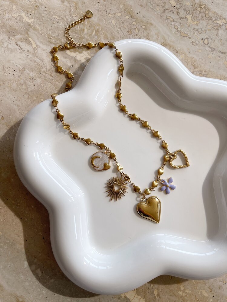 Gold 5 Mixed Charms Necklace / Type B3