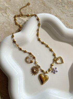 Gold 5 Mixed Charms Necklace / Type B3