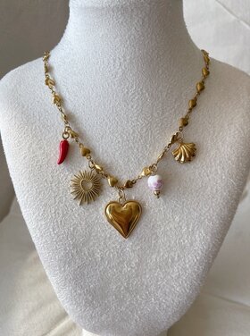 Gold 5 Mixed Charms Necklace / Type B5