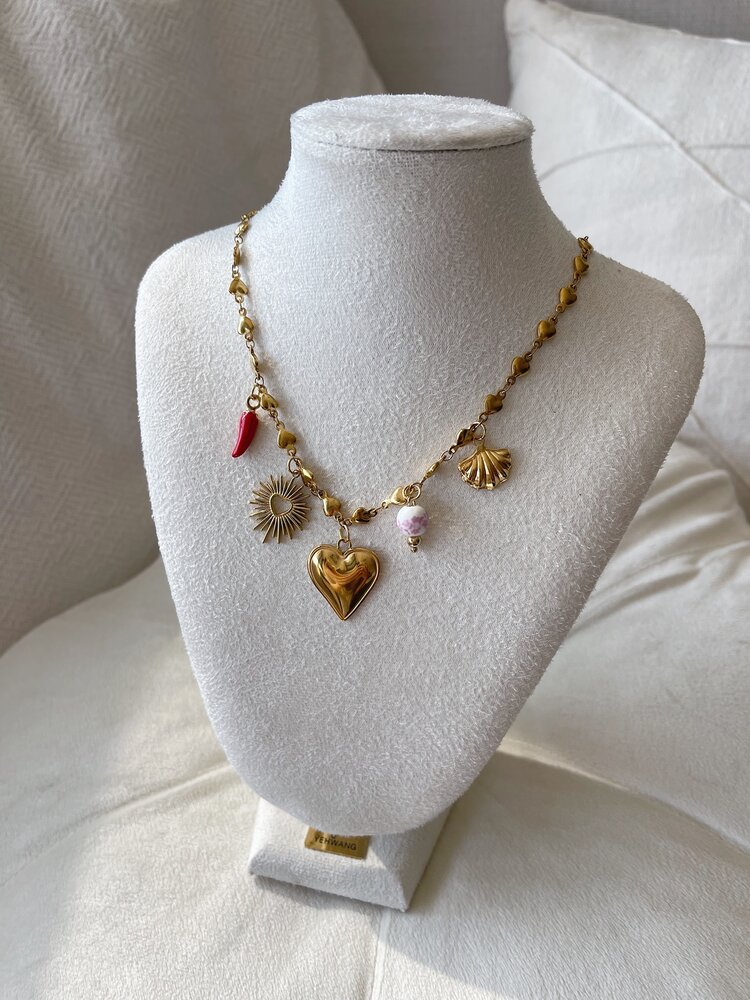 Gold 5 Mixed Charms Necklace / Type B5