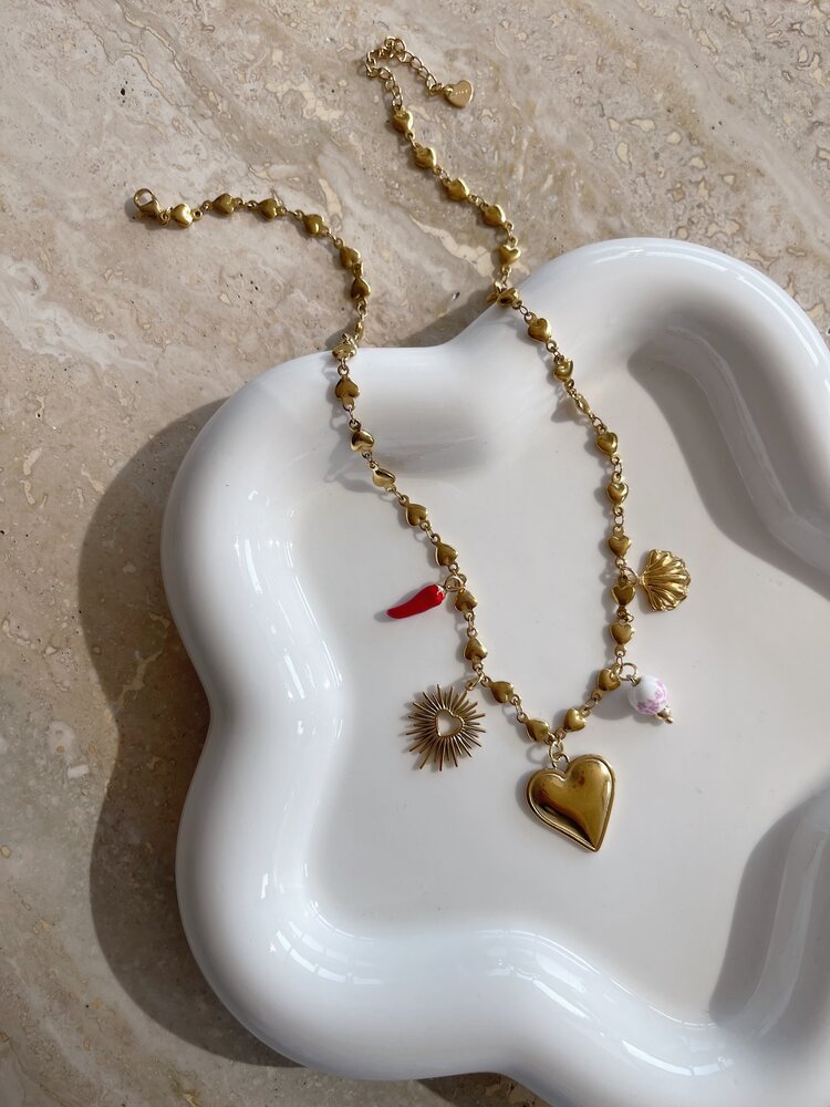 Gold 5 Mixed Charms Necklace / Type B5